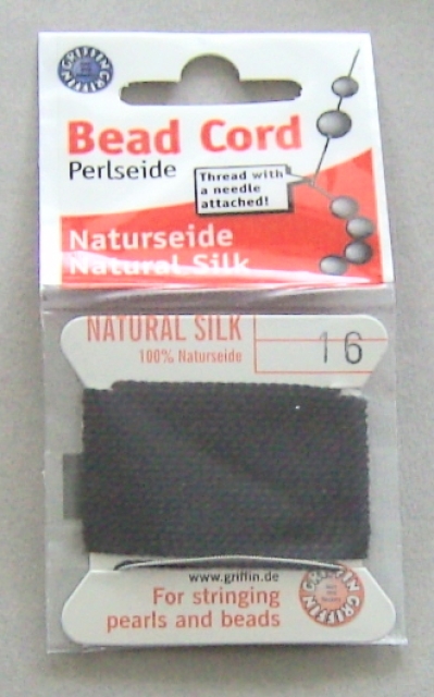 Perlseide Griffin 2 Meter Stärke 16 = 1,05 mm schwarz