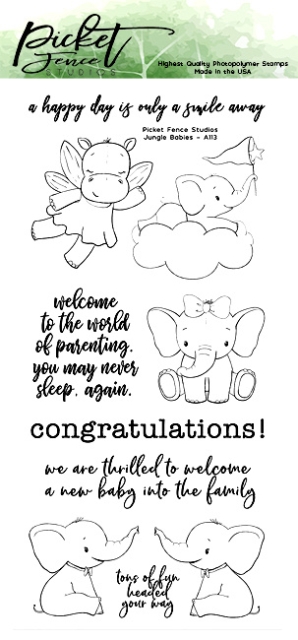 Picket Fence Studios Clear Stamps Jungle Babies
