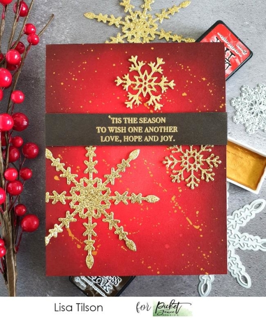 Picket Fence Studios Die / Stanzschablone Snowflake LaWanda 4 x 4 inch