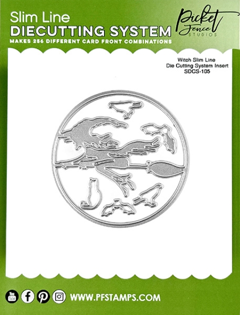 Picket Fence Studios Die / Schneideschablone Witch Slim Line 4 x 4 Die Cutting System Insert