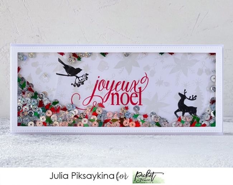 Picket Fence Studios Clear Stamps Transparente Stempel 6 x 6 inch Joyeux Noel