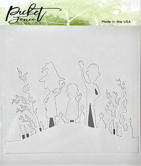 Picket Fence Studios Schablone Stencil 6 x 6 inch Be Spooky Together