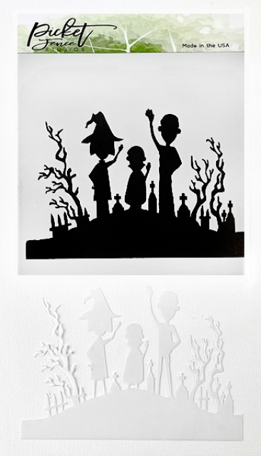 Picket Fence Studios Schablone Stencil 6 x 6 inch Be Spooky Together
