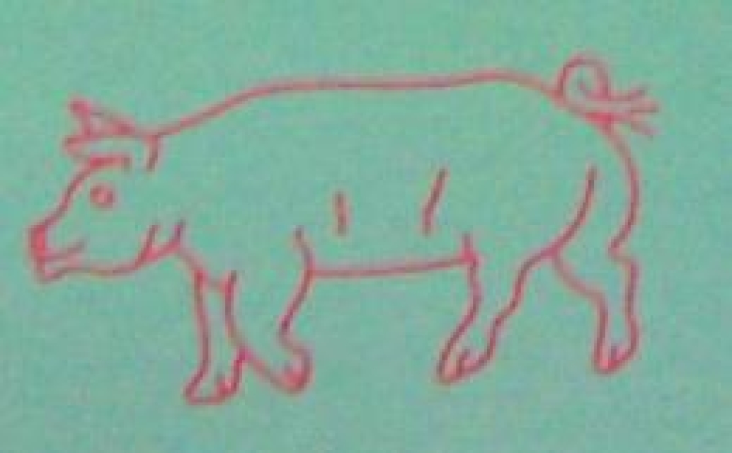 Doppelseitiger Stempel Pig