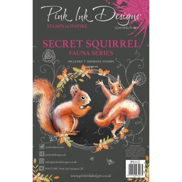 Pink Ink Designs A5 Clear Stamp Transparente Stempel Secret Squirrel