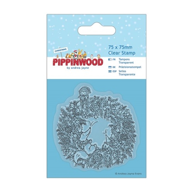 Pippinwood Christmas Mini Clear Stamp Wreath