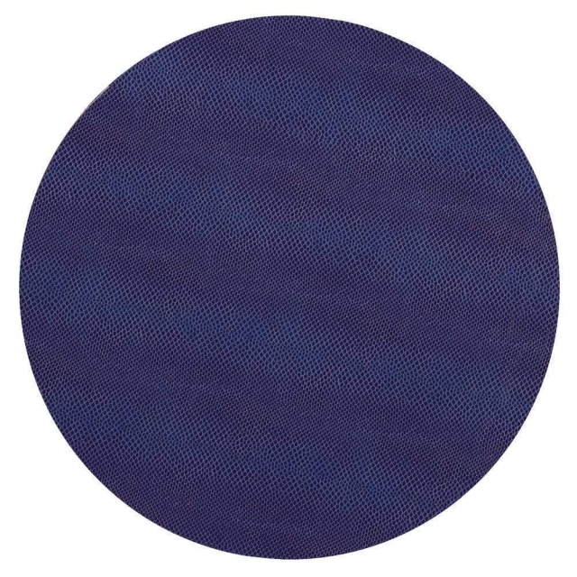 Caspari Tischset rund navy blue Snakeskin