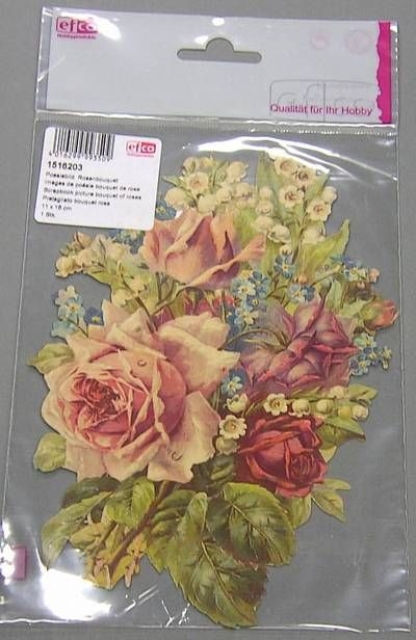 Poesiebild  11 x 16 cm Rosenbouquet