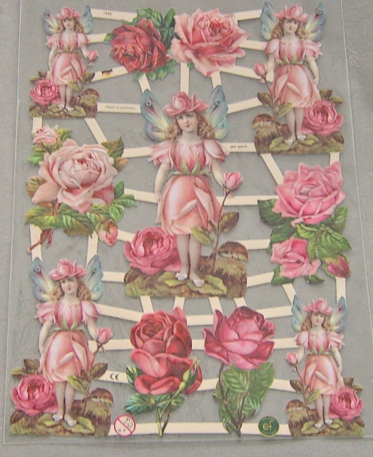 Poesiebild 24 x 17 cm Rosen, Elfen