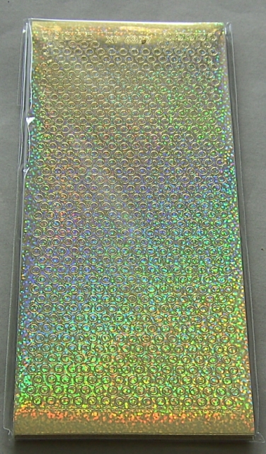 Stickerbogen Polka Dots / Polka Stippen gold hologramm