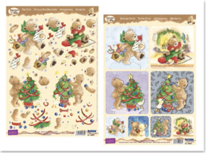 Reddy Cards "Popcorn the Bear" Christmas 3D Stanzbogen Set 5