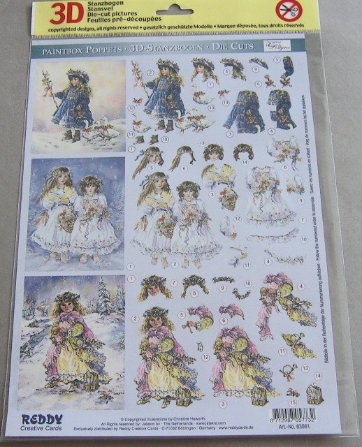 Reddy 3D Stanzbogen Paintbox Poppets Gänsemädchen, Im Schnee, Schneeengel