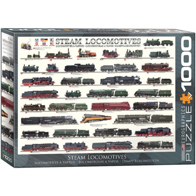 Eurographics Puzzle mit 1000 Teilen Steam Locomotives Dampf-Lokomotiven