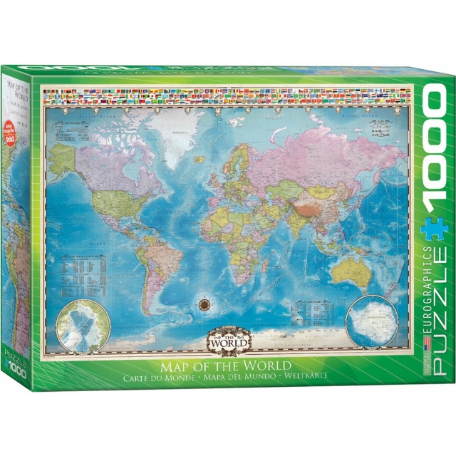 Eurographics Puzzle mit 1000 Teilen Map of the World Weltkarte