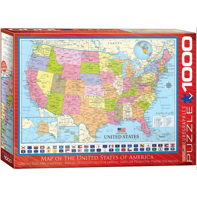 Eurographics Puzzle mit 1000 Teilen Map of the United States Karte der USA