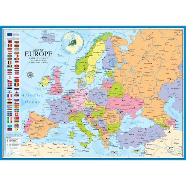 Eurographics Puzzle mit 1000 Teilen Map of Europe Karte von Europa