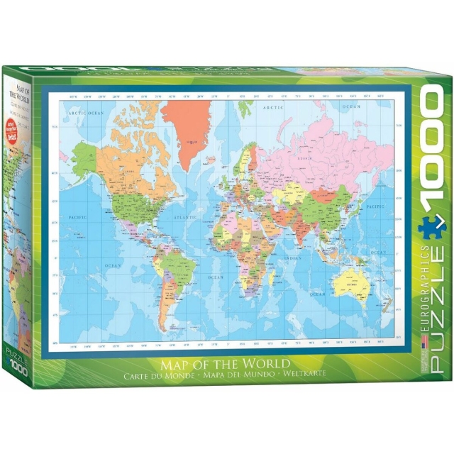Eurographics Puzzle mit 1000 Teilen Modern Map of the World Moderne Weltkarte