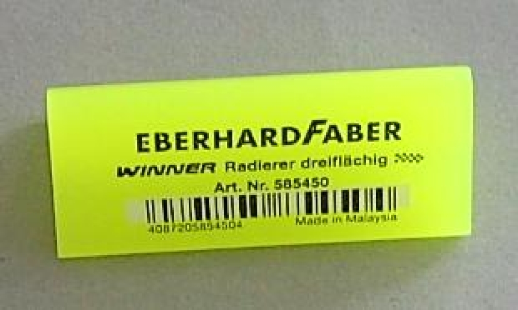 Eberhard Faber Radierer dreiflächig gelb