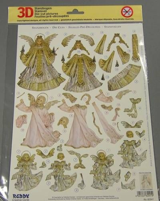 3D Stanzbogen Rauschgoldengel 2