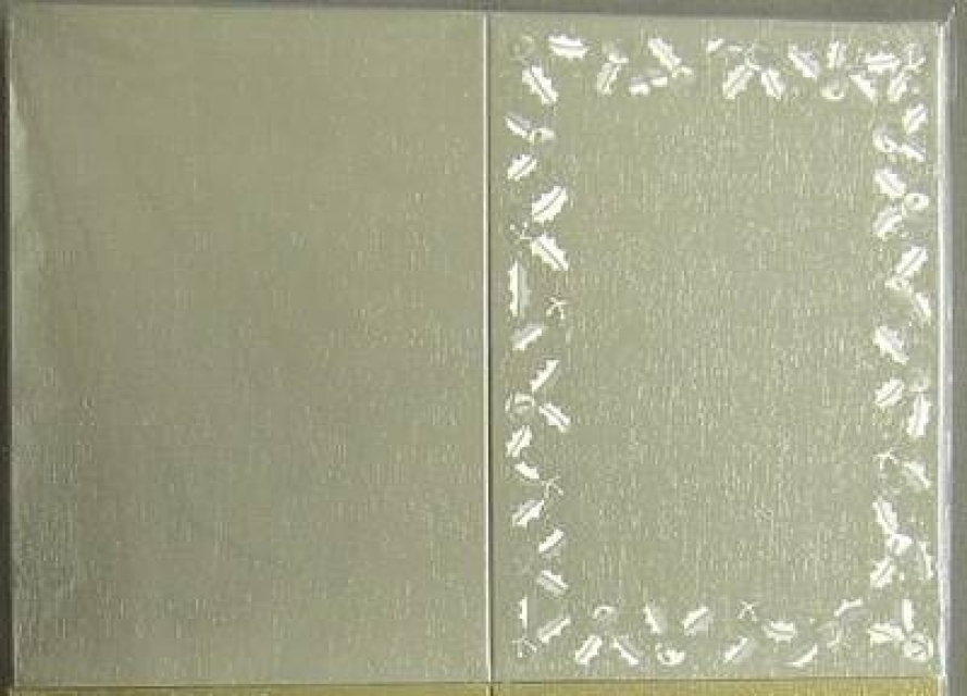 Reddy Cards Doppelkarten A6, Rahmen mit Ilex, silber