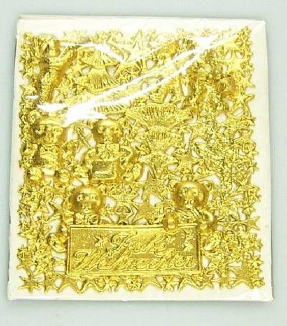 Wachs Weihnachtsplatte mit 100 Einzelteilen 13 x 15 cm