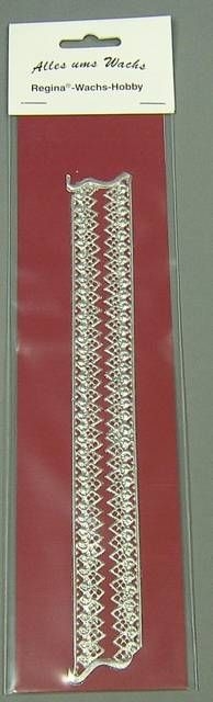 Wachs Borten Silber-Borten 2 Reihen ca. 23 cm lang