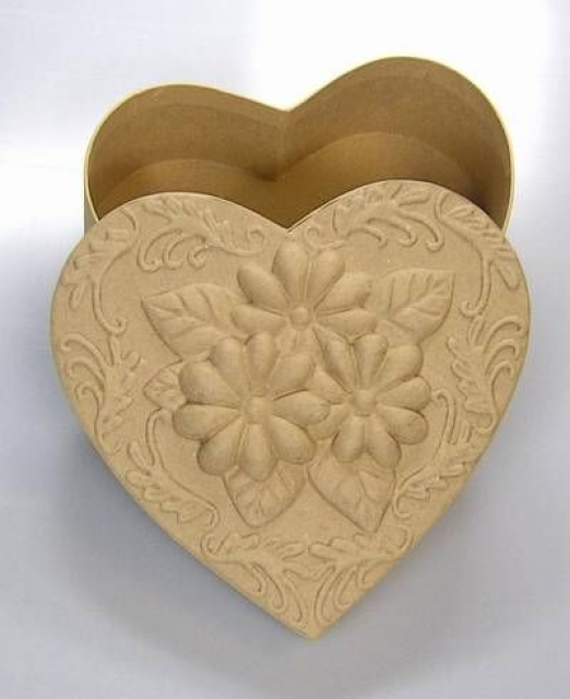 VIVA Relief-Dose Herz mit Blumen 19,7 x 18,5 x 8 cm