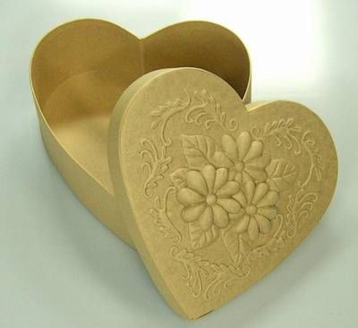 VIVA Relief-Dose Herz mit Blumen 17,6 x 16 x 6 cm