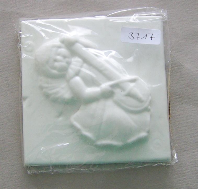 Regina-Wachs Relief-Giessform Engel mit Cello