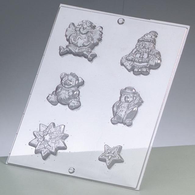 Reliefform Ornament Weihnachtsmotive 6-teilig 3 bis 7 cm