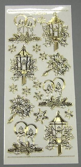 MD Sticker transparent gold Ecken Laterne