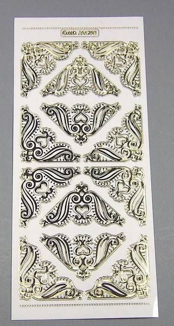 MD Sticker transparent gold Ecken Herz