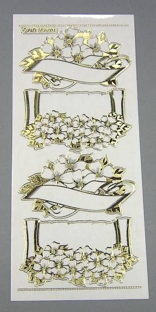 MD Sticker transparent gold Blumen 2