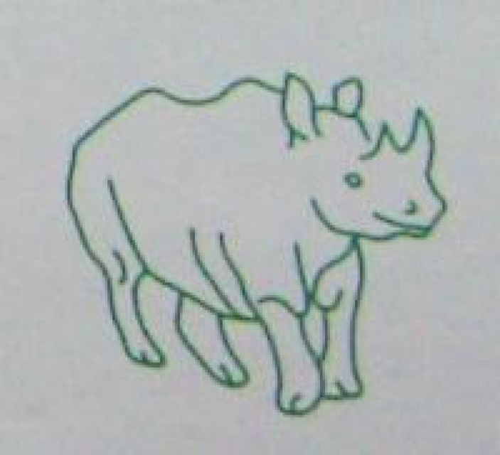Doppelseitiger Stempel Rhino