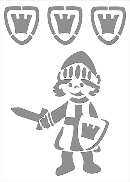 Schablone Robin mit Schwert, DIN A5