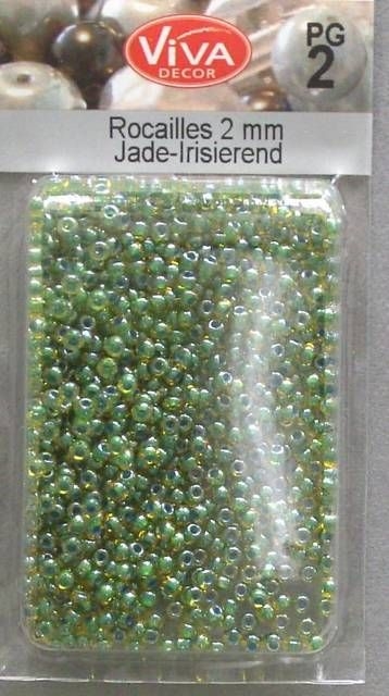 VIVA Rocailles Perlen 2 mm 17 Gr jade-irisierend