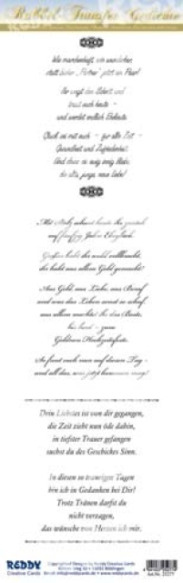 Reddy Cards Rubbelbilder Gedichte, Hochzeit, Trauer