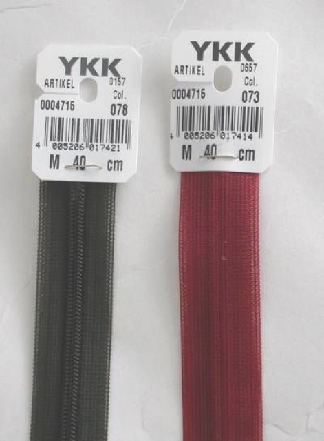 YKK Verdeckter Reißverschluss nicht teilbar Kunststoff 40cm