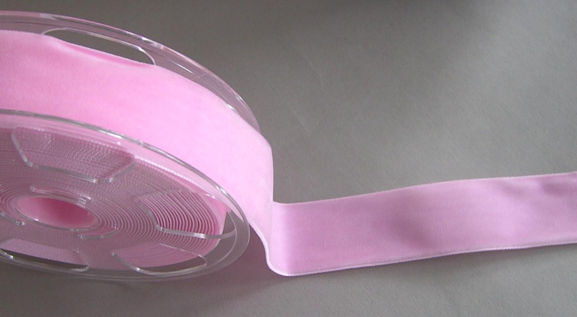 Samtband 36 mm breit pro Meter rosa