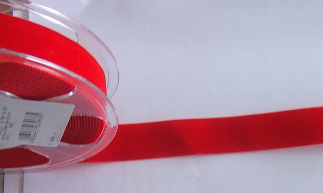 Samtband 22 mm cm breit pro Meter rot