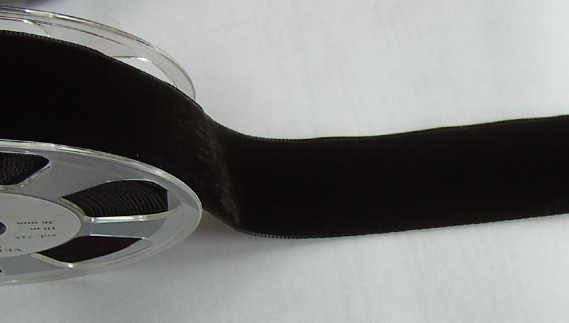 Samtband 36 mm breit pro Meter schwarz