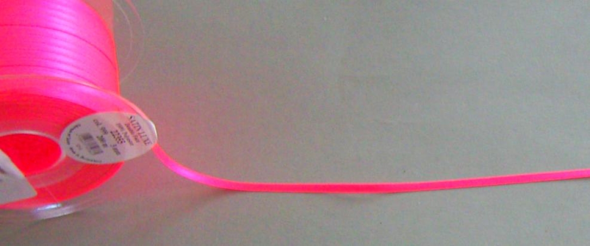 Satinband 3 mm breit pro Meter neonpink