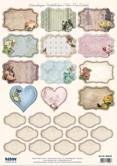 Reddy Cards Stanzbogen Schildchen