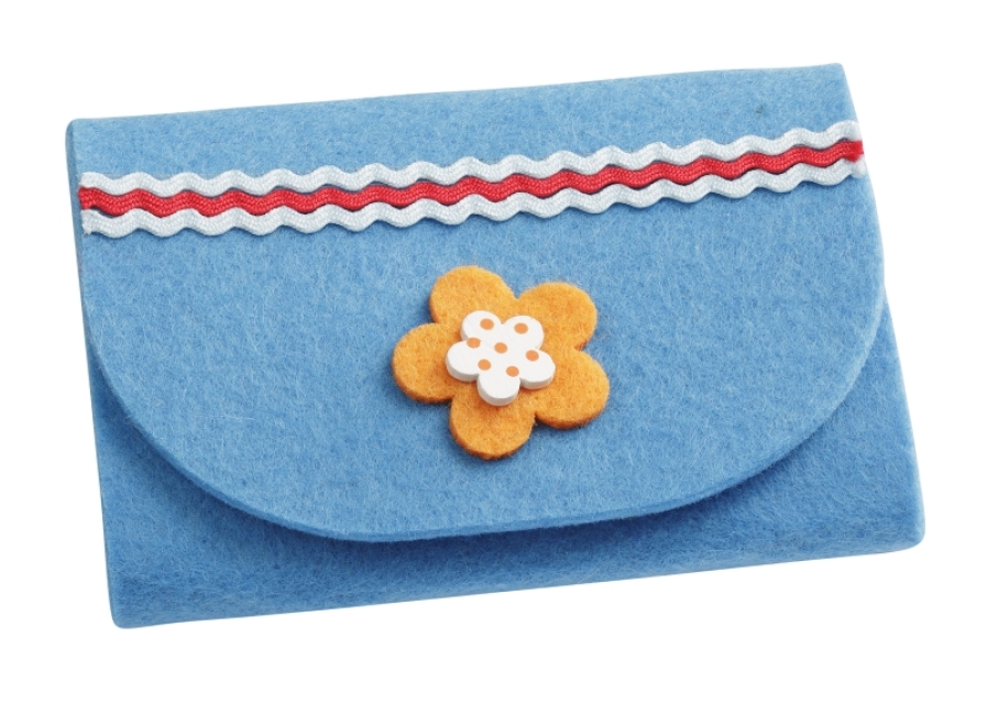 Filz Schlüsselmäppchen I rund mittelblau