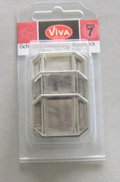 VIVA Decor Schmuckeinfassung rechteckig silber 3 Stück