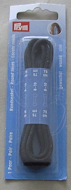 Prym Schnürsenkel rund 2,5 mm schwarz 75 cm lang