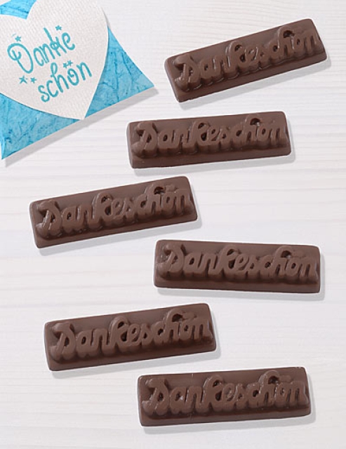 Schokoladengiessform "Dankeschön" 7 x 2 cm