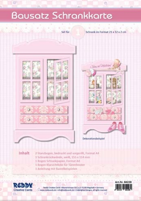 Reddy Cards Bausatz Schrankkarte rosa