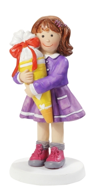 Hobbyfun Dekoteil Mädchen mit Schultüte 8,5 cm