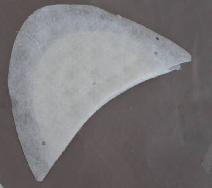 Mantelpolster Halbmond 14 x 25 x 1,8 cm je Paar weiß